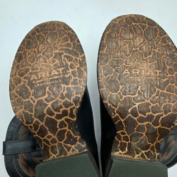 ARIAT Mens Circuit Competitor Round Toe Black Brown Detail Boots Size 9.5 - Picture 9 of 10